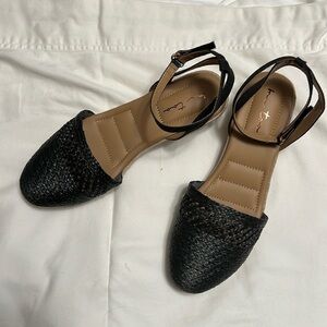 Me too black crotchet sandal shoes